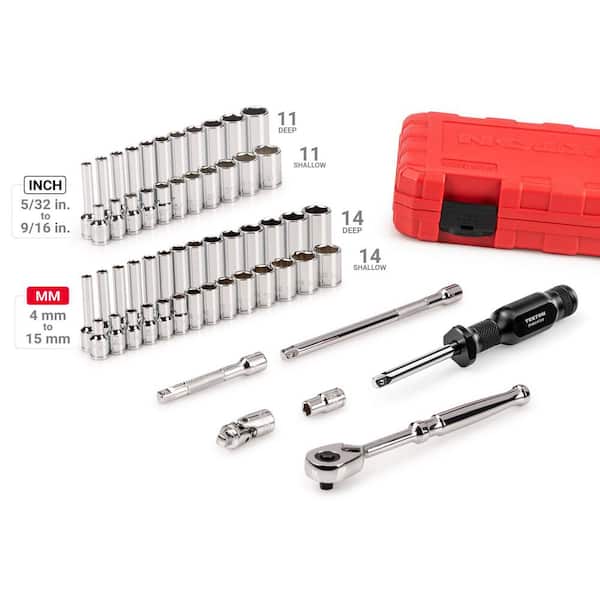 てりてり TEKTON 1/4 in. Drive 6-Point Socket and Ratchet Set, 56-Piece (5