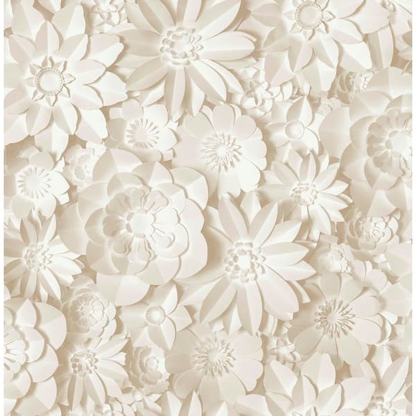 Fine Decor Dacre White Floral Non-Pasted Wallpaper Sample