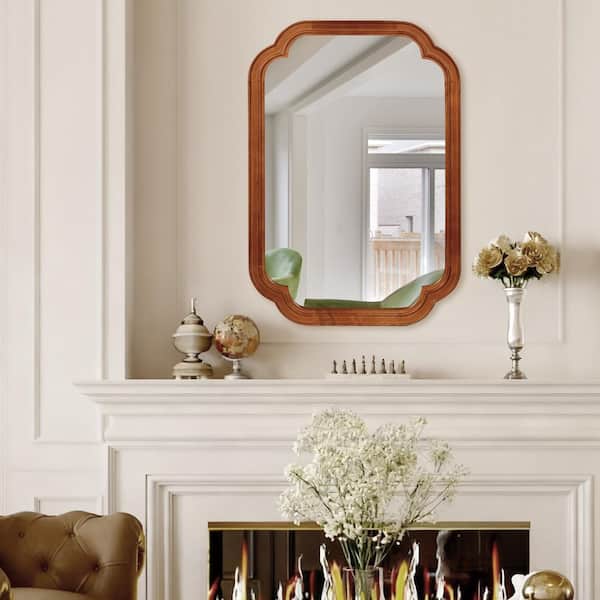 20 in. x 30 in. x 1 in. Brown Solid Wood Framed Rounded Corner