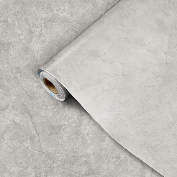 ilemong Peel and Stick Wallpaper Contact Paper Removable Kitchen Wallpaper Grey Marble Paper, Matt (2-roll, 15.7in. x 118.11in.)