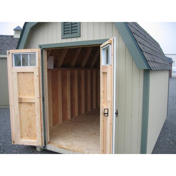Little Cottage Co Colonial Greenfield 10 Ft X 10 Ft Wood Storage Building Diy Kit With 4 Ft Sidewalls With Floor 10x10 Gcgs Wpnk Fk The Home Depot
