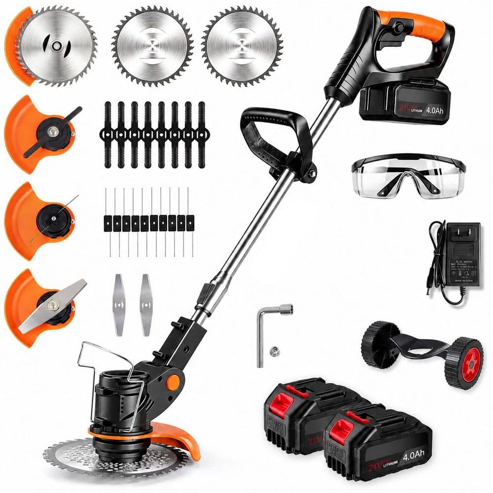 Cordless Electric Weed Wacker w Wheels, 21V 3-in-1 Weed Eater and Brush Cutter, Three Cutting Blade Types for Lawn, Yard price history on PriceWatchPro