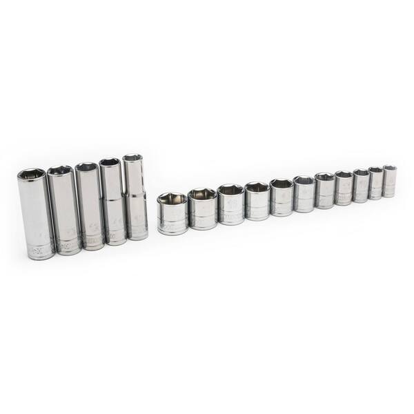 Husky - 12-Volt Lithium-Ion 3/8 in. Drive Cordless Ratchet W/ 34 Piece Socket Set, Battery, Charger, and Carrying Case