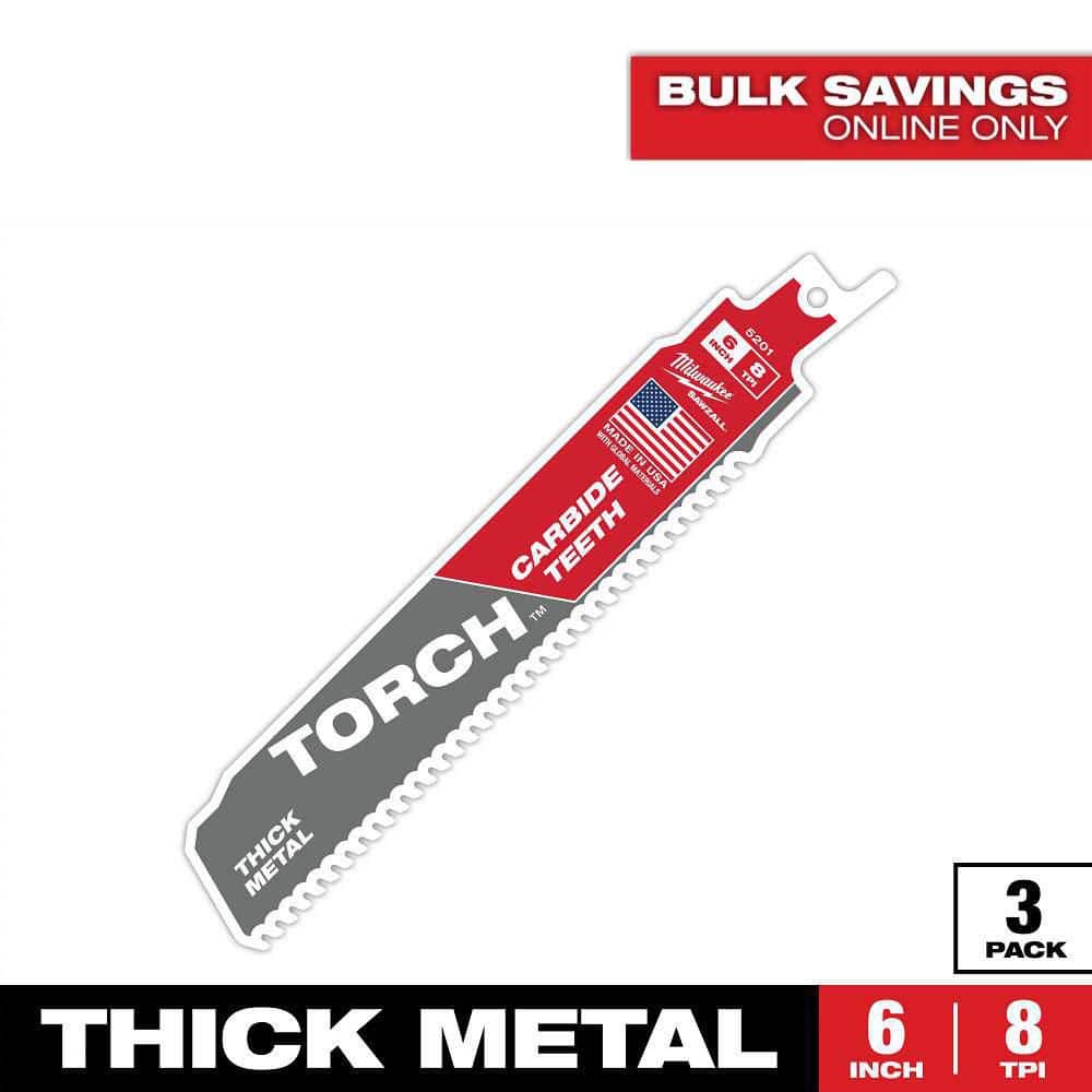 Milwaukee 6 in. 8 TPI TORCH Carbide Teeth Thick Metal Cutting
