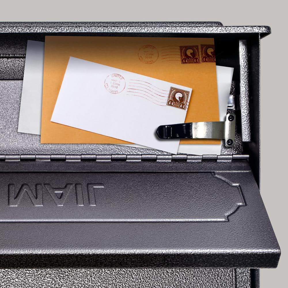 Galaxy Black Steel Lockable Wall-Mount Mailbox