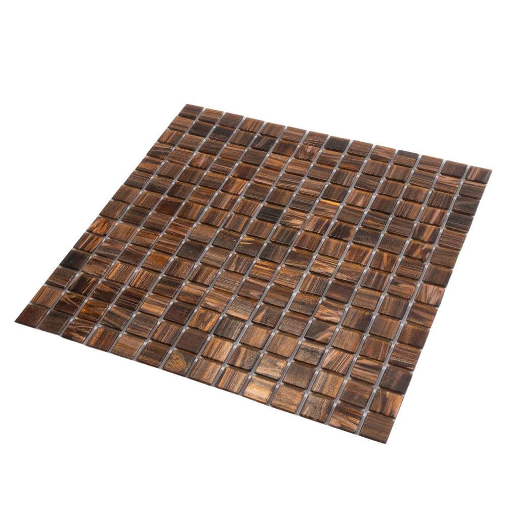 Celestial Bronze 12" x 12" Glass Mosaic Wall and Floor Tile
