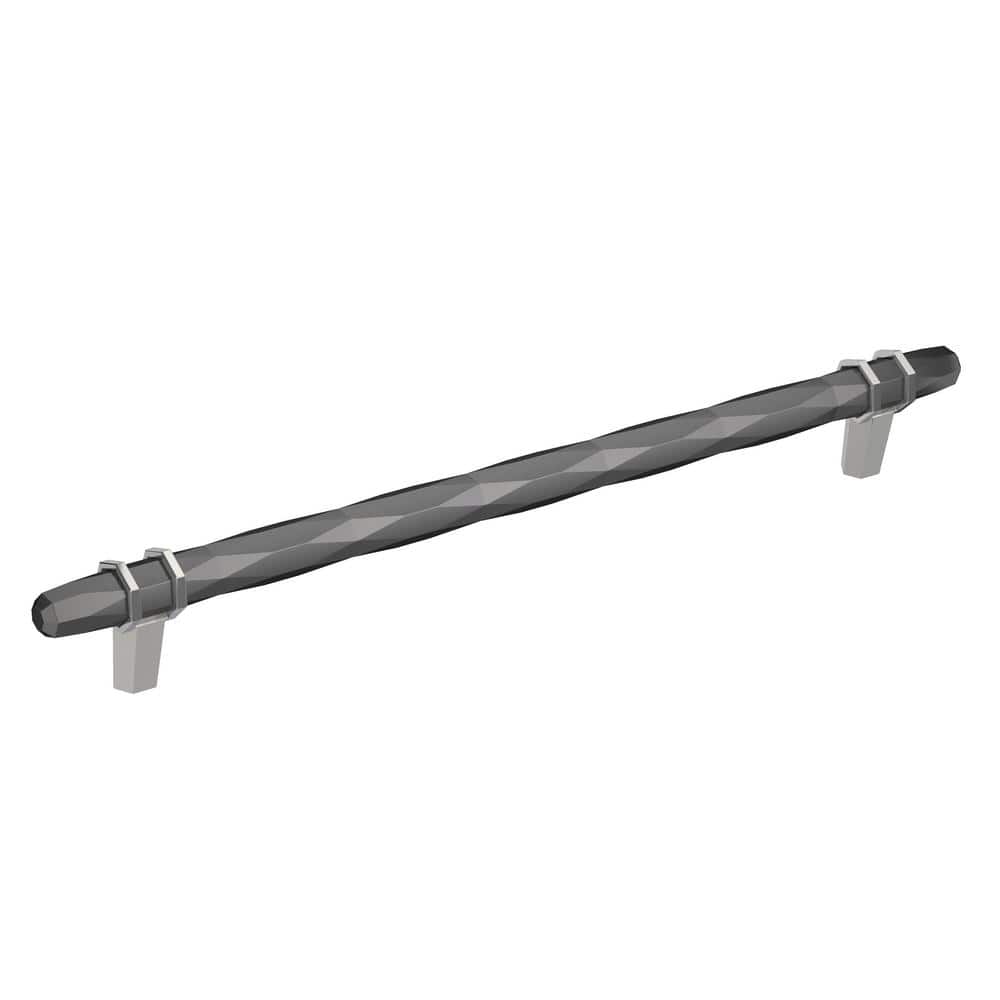 London 10-1/16 in. (256mm) Modern Black Chrome/Polished Chrome Bar Cabinet 