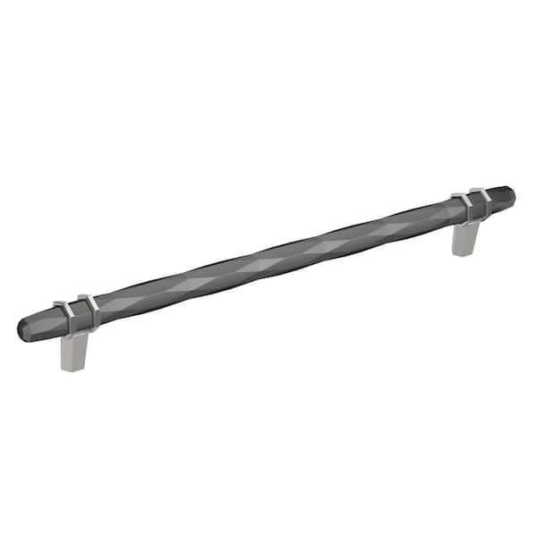 Amerock London 10-1/16 in. (256mm) Modern Black Chrome/Polished Chrome Bar Cabinet Pull