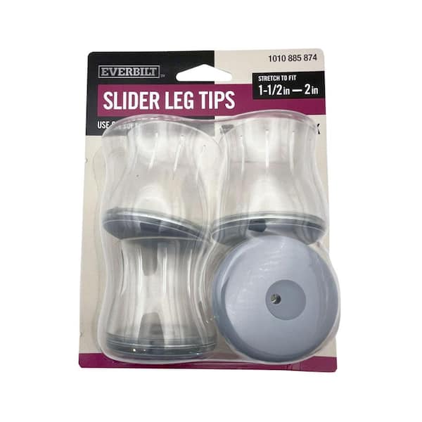 Everbilt 1-1/2 in. to 2 in. Clear Round Leg Tip Slider (4-Pack)