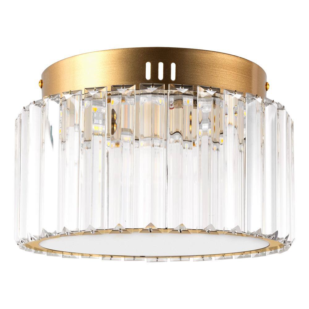 Series 10 In. Gold Cylinder Modern Dimmable LED Flush Mount with 3CCT Control Shade 1-Pack price history on PriceWatchPro