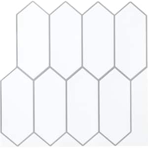 White Rhombus Wall Applique Peel and Stick Backsplash Tiles