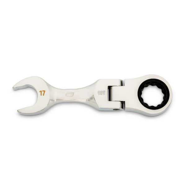 GEARWRENCH 17 mm 90-Tooth 12 Point Stubby Flex Ratcheting Combination Wrench