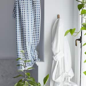 Spectrum Blue Geometric Cotton Single Bath Towel