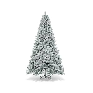 9 ft. Unlit Snow Flocked Artificial Christmas Tree Hinged Holiday Decor