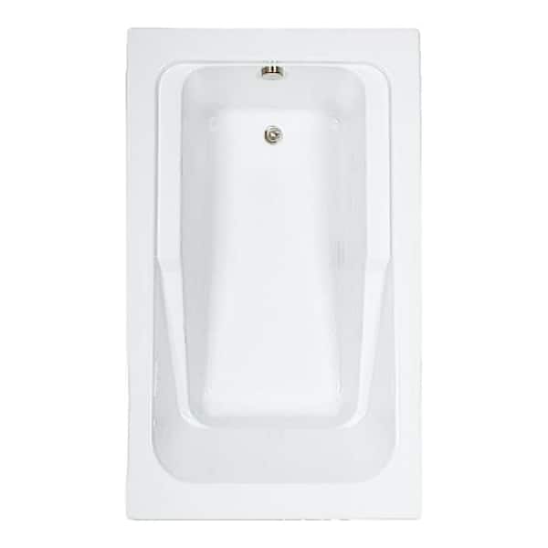 Comfortflo 66 in. x 42 in. Acrylic Rectangular Drop-in Soaking Bathtub with Reversible Drain in Biscuit