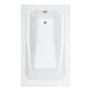66 in. x 42 in. Acrylic Rectangular Drop-in Soaking Bathtub with Reversible Drain in White