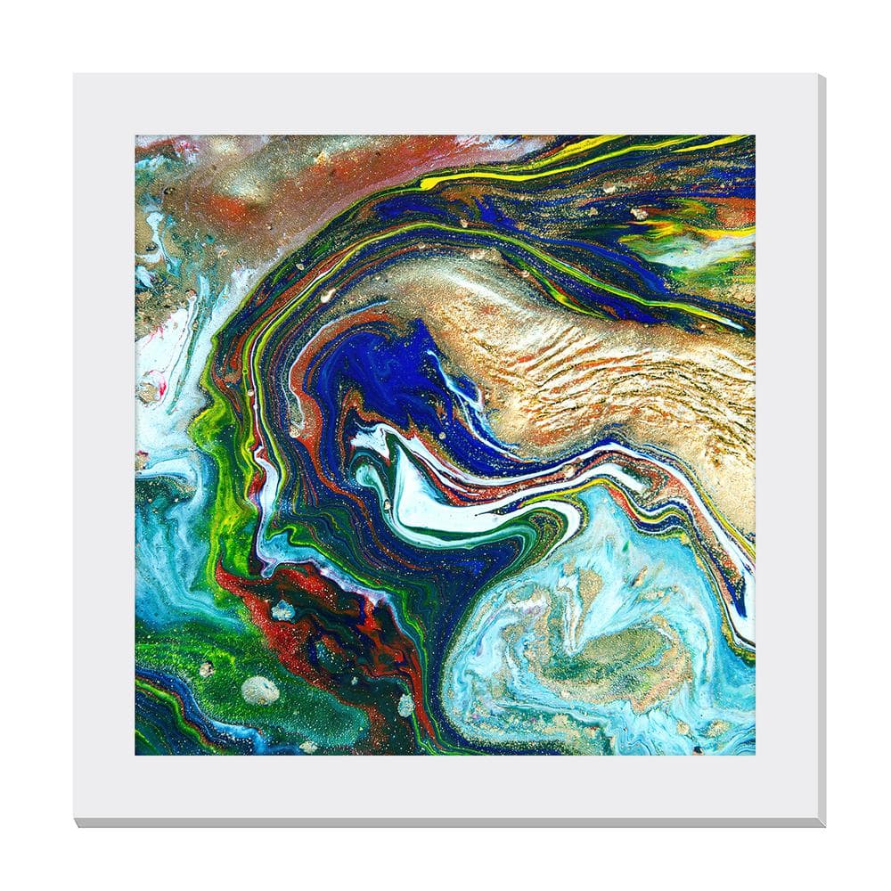  Abstract Ocean Scape Acrylic Painting Beach Pour on Canvas :  Handmade Products