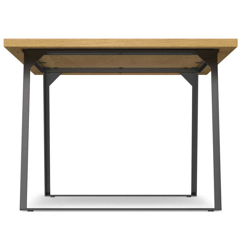 Lowry Industrial Oak Veneer Wood Dining Table with Black Metal Legs