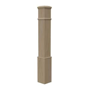 Stair Parts 4095 56 in. x 7-1/2 in. Unfinished Poplar Plain Box Newel Post for Stair Remodel