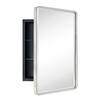 TEHOME Farmhouse 16 in. W x 24 in. H Recessed Rectangular Metal Framed Bathroom Medicine Cabinets with Mirror in Brushed Nickel GC-00237