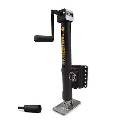 JXS2 2000 lbs. Load Cap. Swivel Hand or Drill Jack Pipe Mount with Black Powder Coating and Gear Reduction
