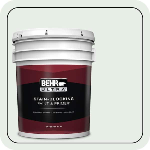 BEHR ULTRA 5 gal. #460C-1 Aegean Mist Flat Exterior Paint & Primer