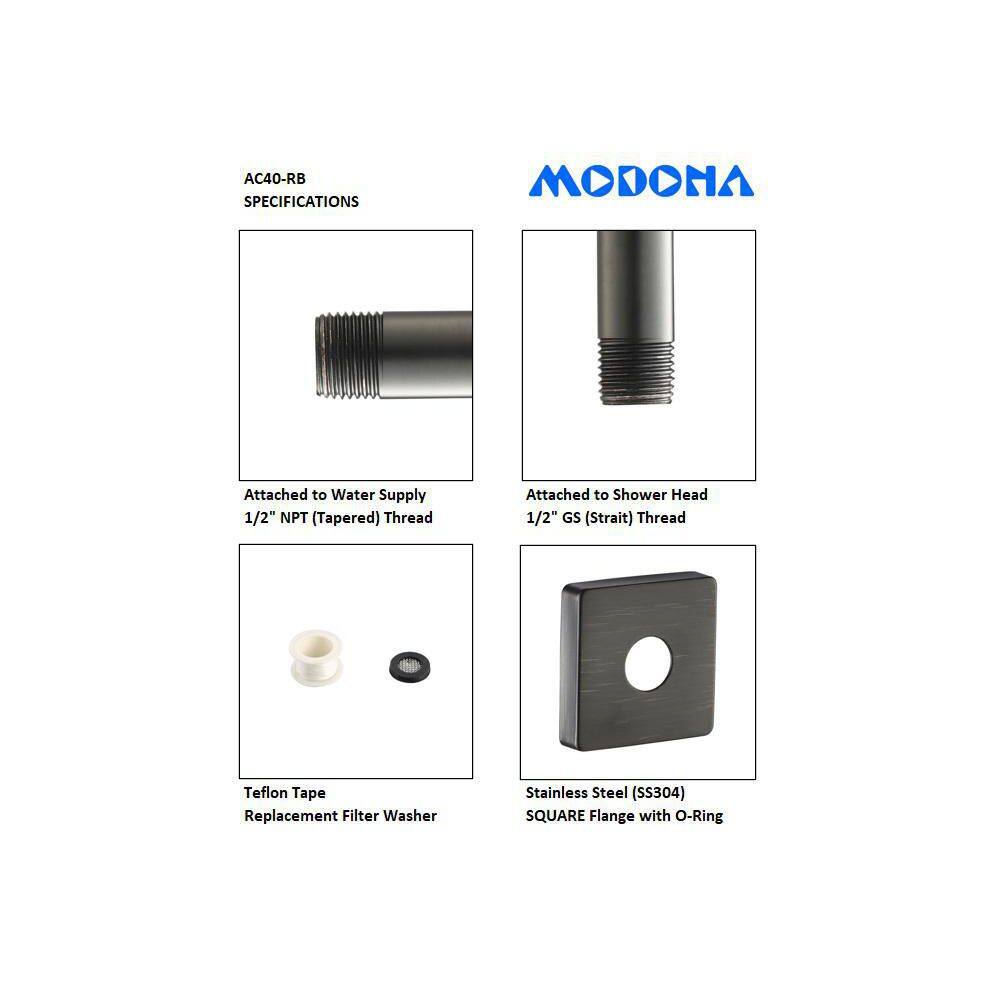 Rubbed Bronze Wall-Mounted Gooseneck Shower Arm