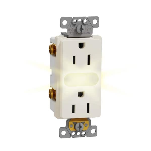 X Series 15 Amp 125-Volt Tamper Resistant Indoor Lighted Duplex Outlet Back Wire Decorator Receptacle Matte Almond