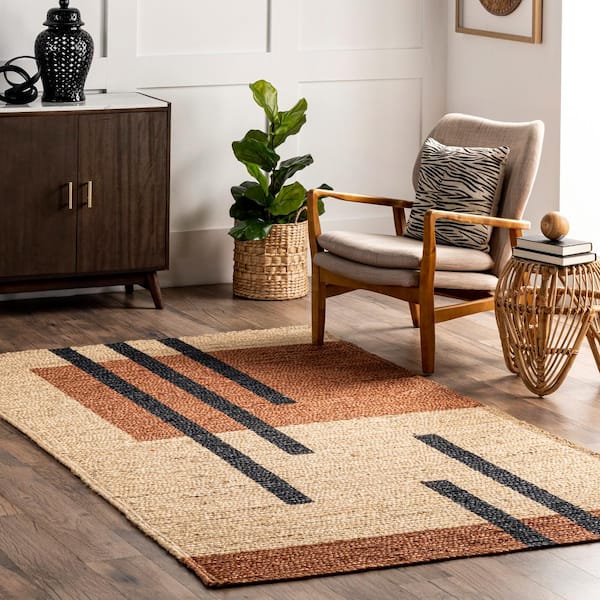 Indien Hand Loom Area Rugs Modern Brown Small Carpet Living Room