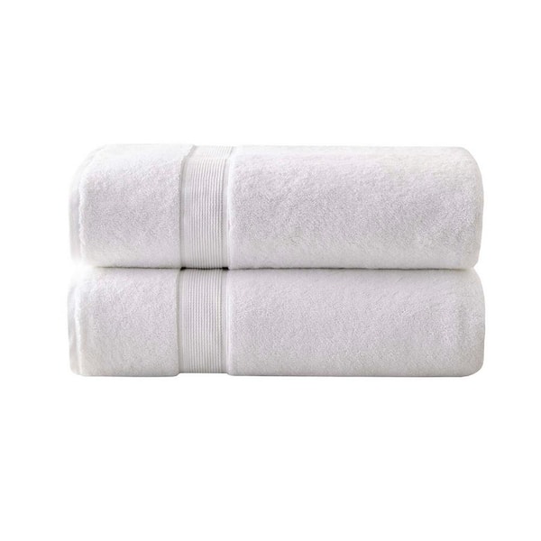 Unbranded 2-Piece White Cotton Bath Sheet Set, 100% Cotton Highly Absorbent and Quick Dry Extra Large Bath Towel