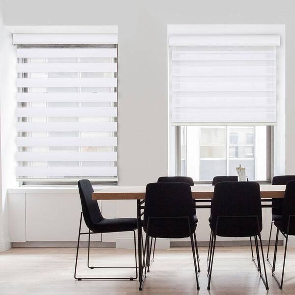 Free Stop Ice White Cordless Light Filtering Polyester Zebra