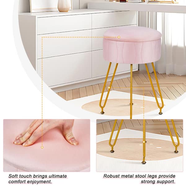 pink velvet stool for dressing table Julian Bowen Harrogate Pink Dressing Table Stool