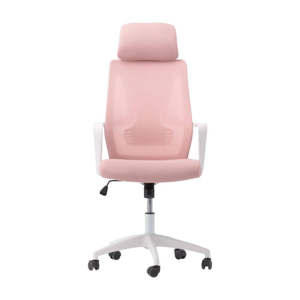 Fenbao Ergonomic Pink Mesh Chair Executive Home Office Chairs with Lumbar Support Armrest Rolling Swivel Adjustable Mid Back