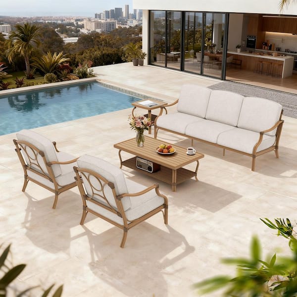 Arcadia 5-Piece Aluminum Outdoor Conversation Set with Cushion