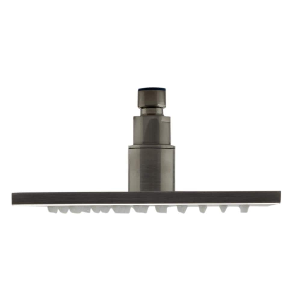 Nickel Square LED Rain Shower Head with Temperature-Based Lights