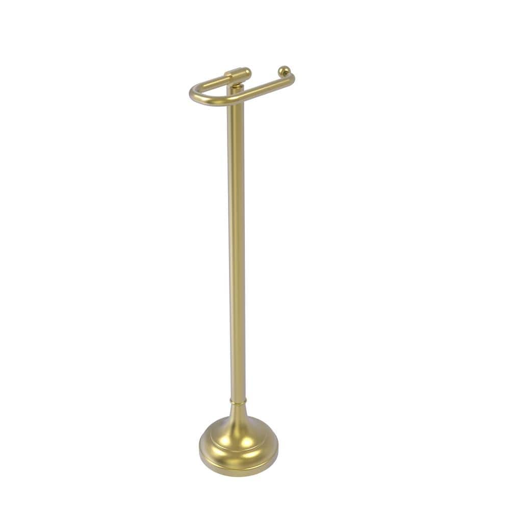 Allied Brass Free Standing European Style Toilet Paper Holder in Satin Brass