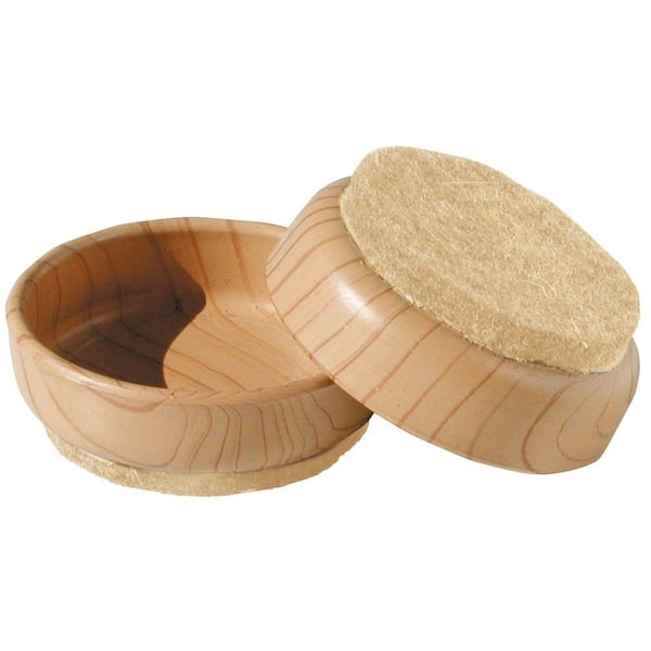 Everbilt 2-1/4 in. Wood Grain Non-Slip Furniture Cups for Bed Frame Casters  (4-Pack) 43696 - The Home Depot