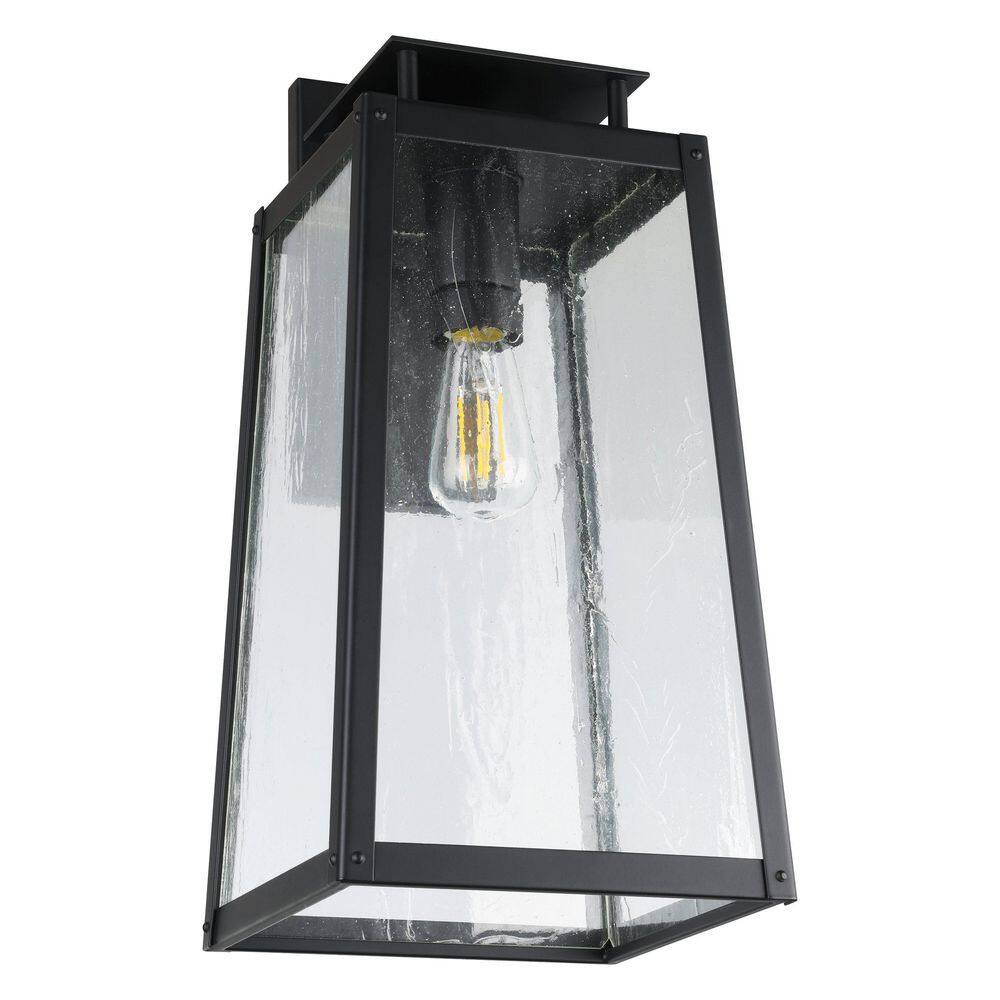 Salford 19-inch 1-light Matte Black Exterior Wall Sconce with Clear Antique Glass price history on PriceWatchPro