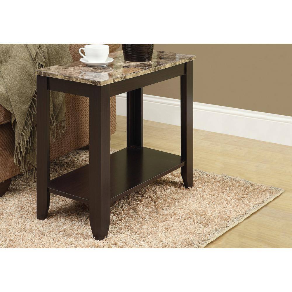 Brown Faux Marble End Table HD3114 The Home Depot
