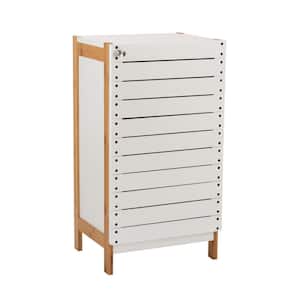 12.6 in. W 2-Shelf Bamboo Floor Cabinet in White