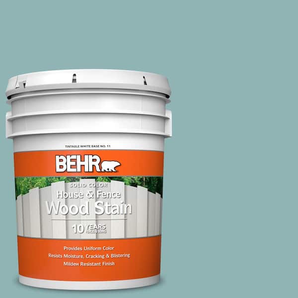 BEHR 5 gal. #BIC-24 Artful Aqua Solid Color House and Fence Exterior Wood Stain