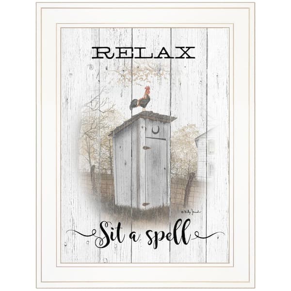 HomeRoots Charlie Relax Sit a Spell 1-Piece Framed Wall Art 19 in. x 15 in.