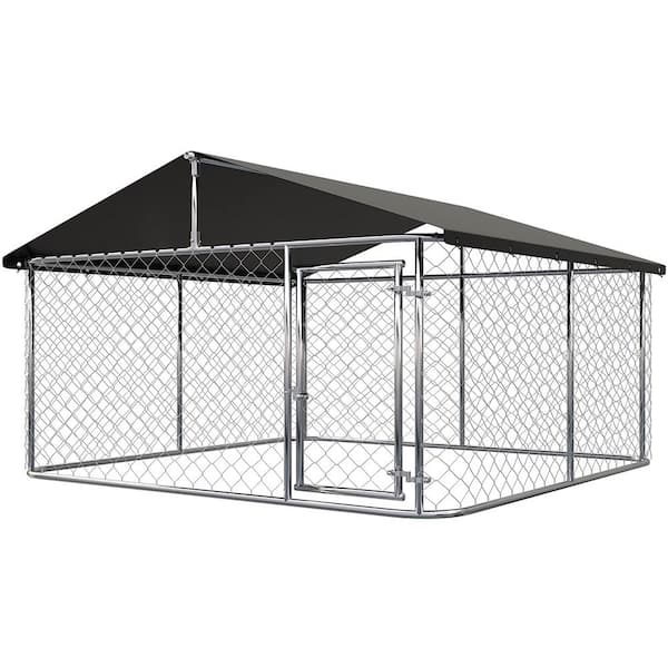 LeveLeve Outdoor Dog Playpen Heavy-Duty Dog Kennel House Mesh Dog Big Cage Pet Kennel Steel Fence with Secure Lock