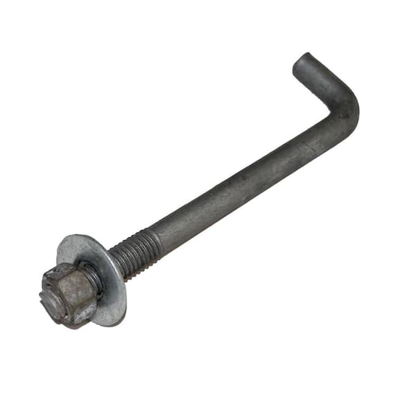 Unbranded 10 in. Galvanized Metal Anchor Bolt with Nut and Washer