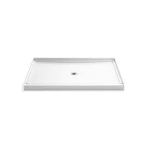Guard+ 42 in. L x 60 in. W Alcove Shower Pan Base with Center Drain in White
