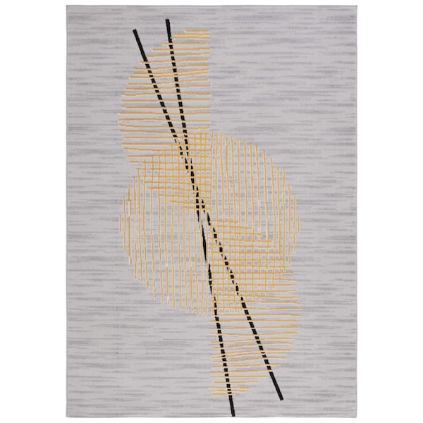 Odyssey 4 ft. x 6 ft. Gray/Gold Abstract Geometric Area Rug