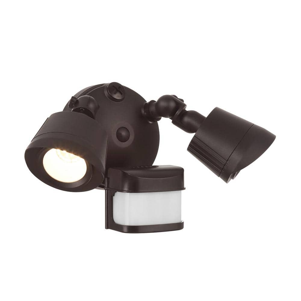 Bronze Dual Head LED Motion Sensor Security Flood Light