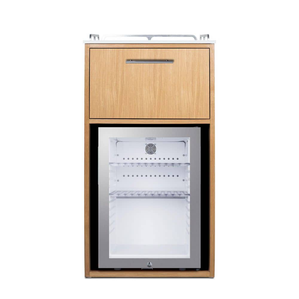 21 in. Wide Coffee Station with Minibar in Oak
