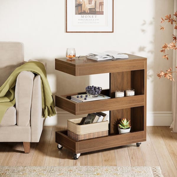 TRIBESIGNS WAY TO ORIGIN Calvin 23.6 in. Narrow 3-Tier Brown TRIBESIGNS WAY TO ORIGIN Calvin 23.6 in. Narrow 3-Tier Brown