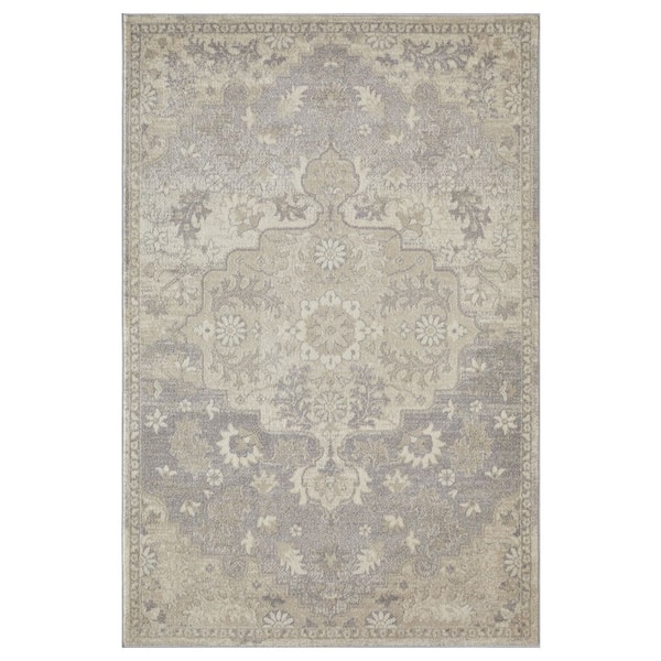 LOOMAKNOTI Malanie Chantil Cream 7 ft. 10 in. x 9 ft. 10 in. Geometric Polypropylene Indoor Area Rug